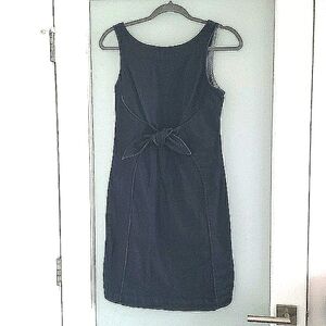 Denim Form Fitting Tie Front Dress
